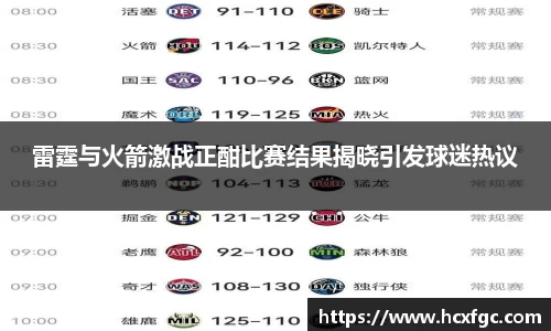 雷霆与火箭激战正酣比赛结果揭晓引发球迷热议